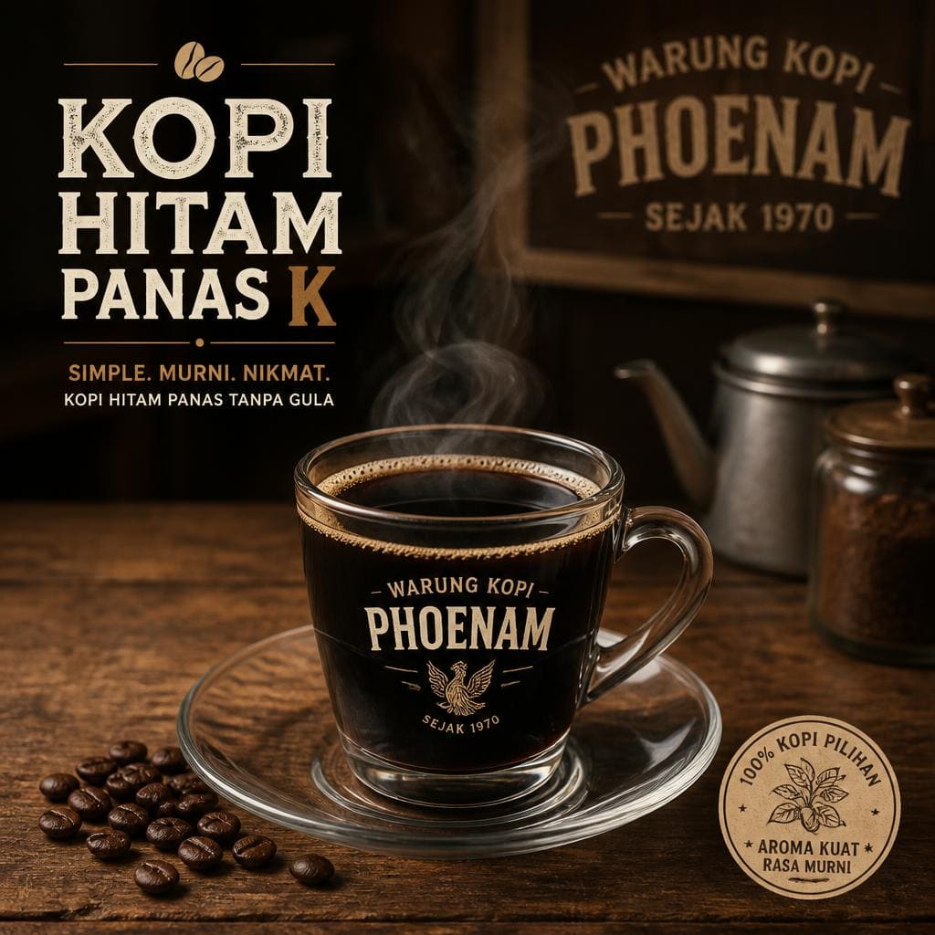 Kopi Hitam Panas K Warkop Phoenam